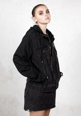 Damage Denim Kapuze Jacke