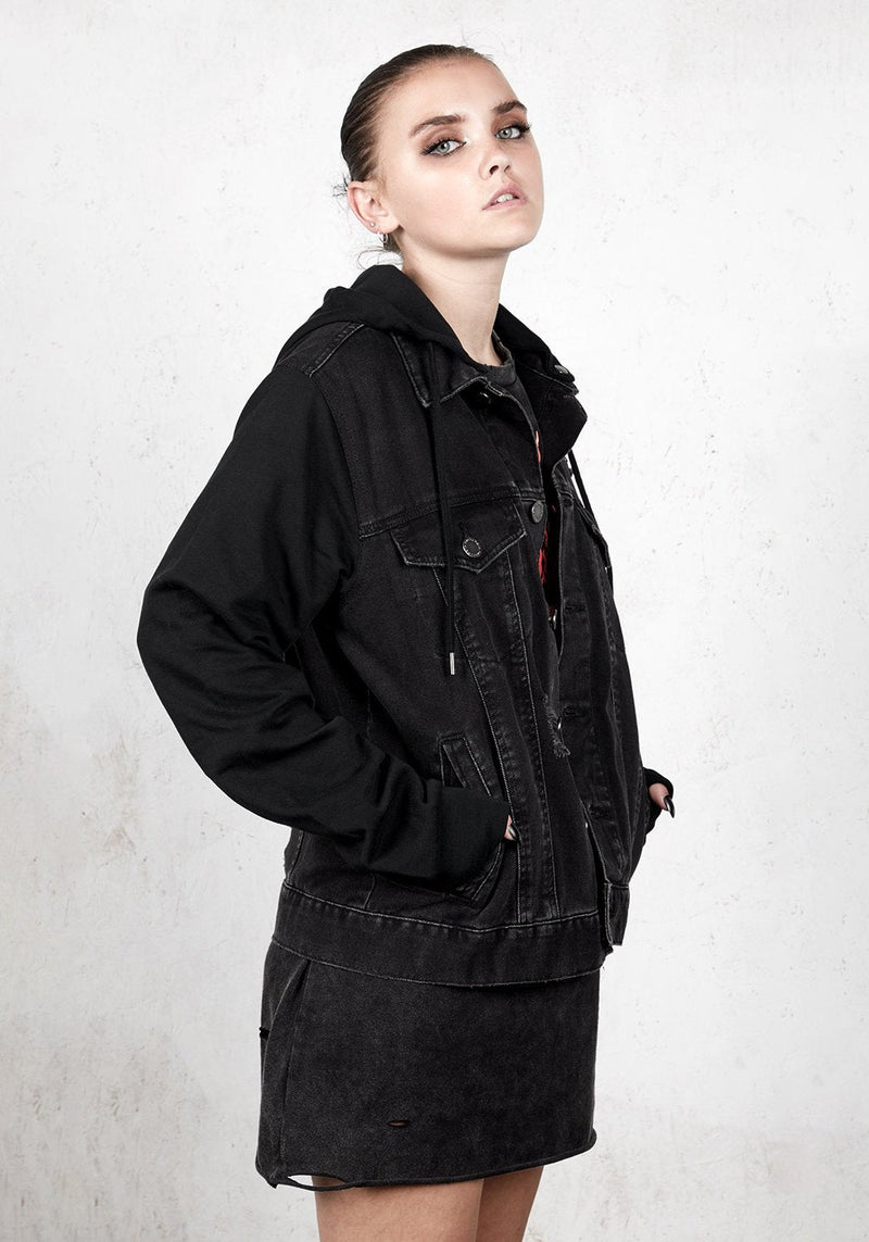 Damage Denim Kapuze Jacke