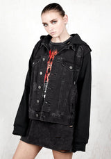 Damage Denim Kapuze Jacke