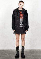 Damage Denim Kapuze Jacke
