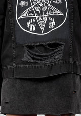 Damage Denim Kapuze Jacke