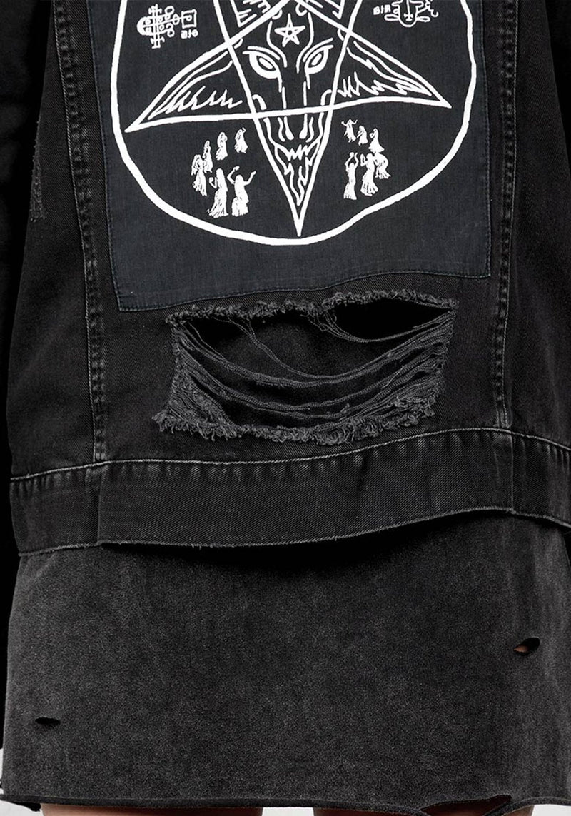 Damage Denim Kapuze Jacke