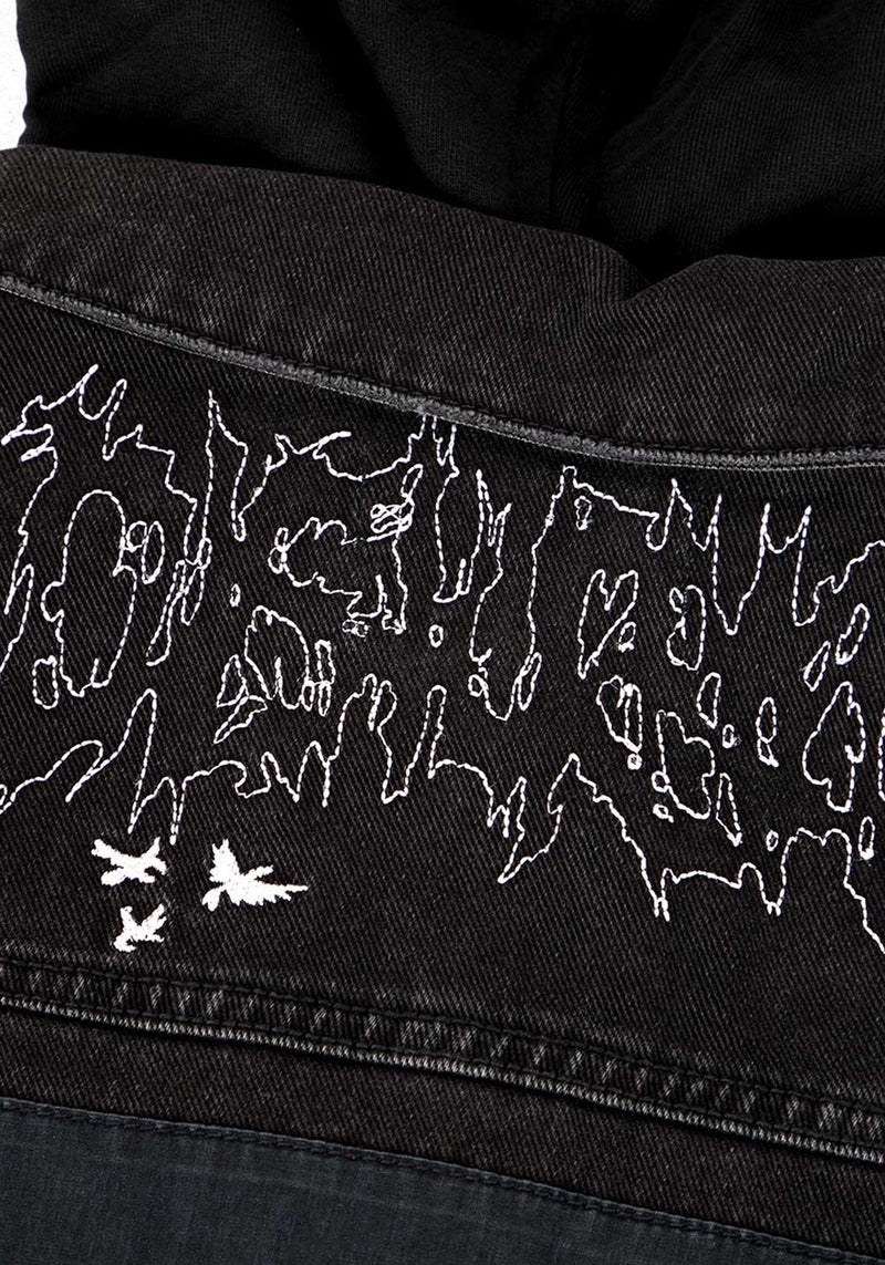 Damage Denim Kapuze Jacke