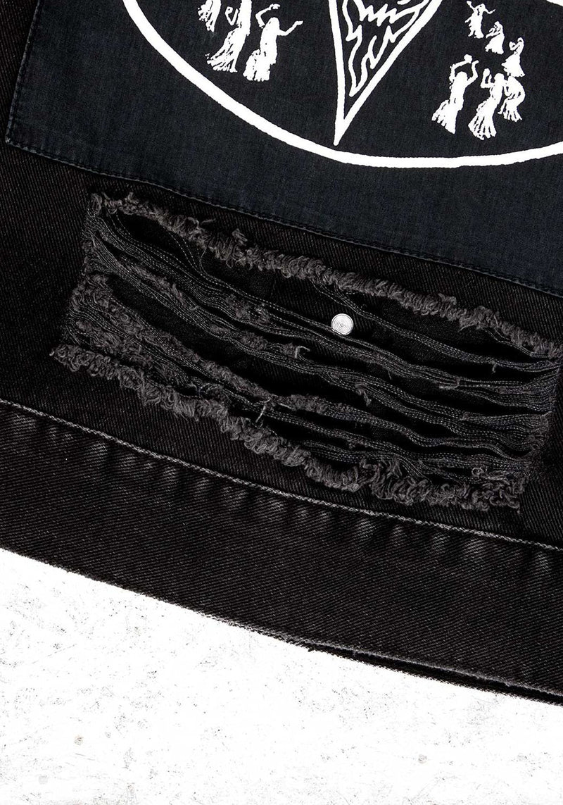Damage Denim Kapuze Jacke