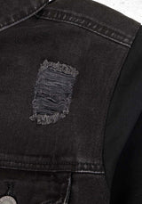 Damage Denim Kapuze Jacke