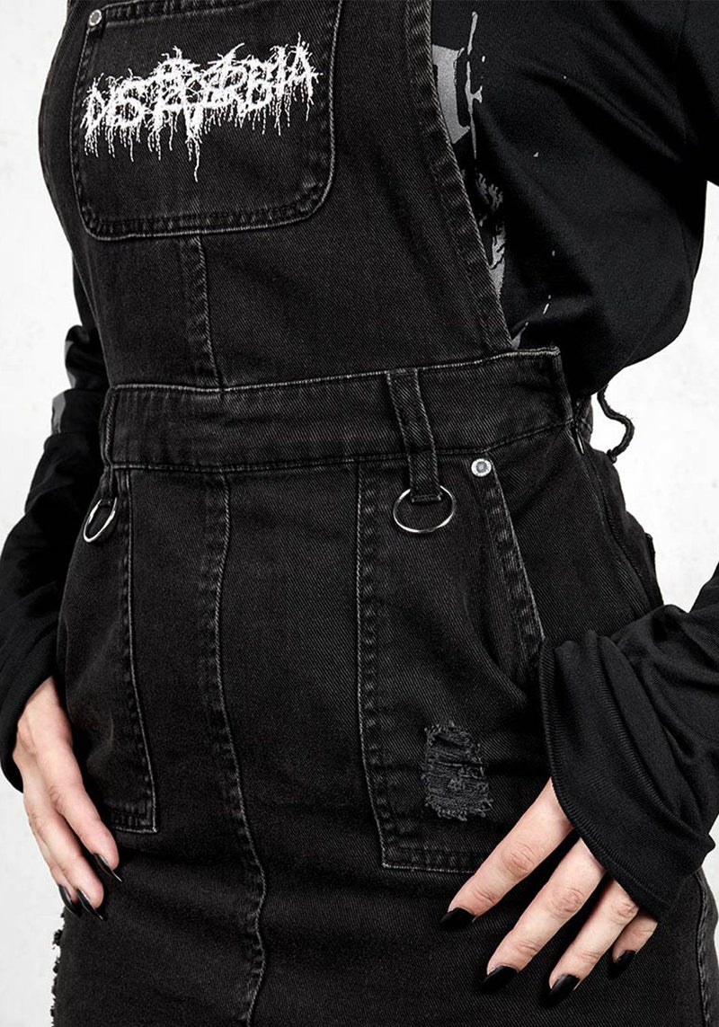 Damage Denim Pinny Kleid