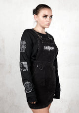 Damage Denim Pinny Kleid