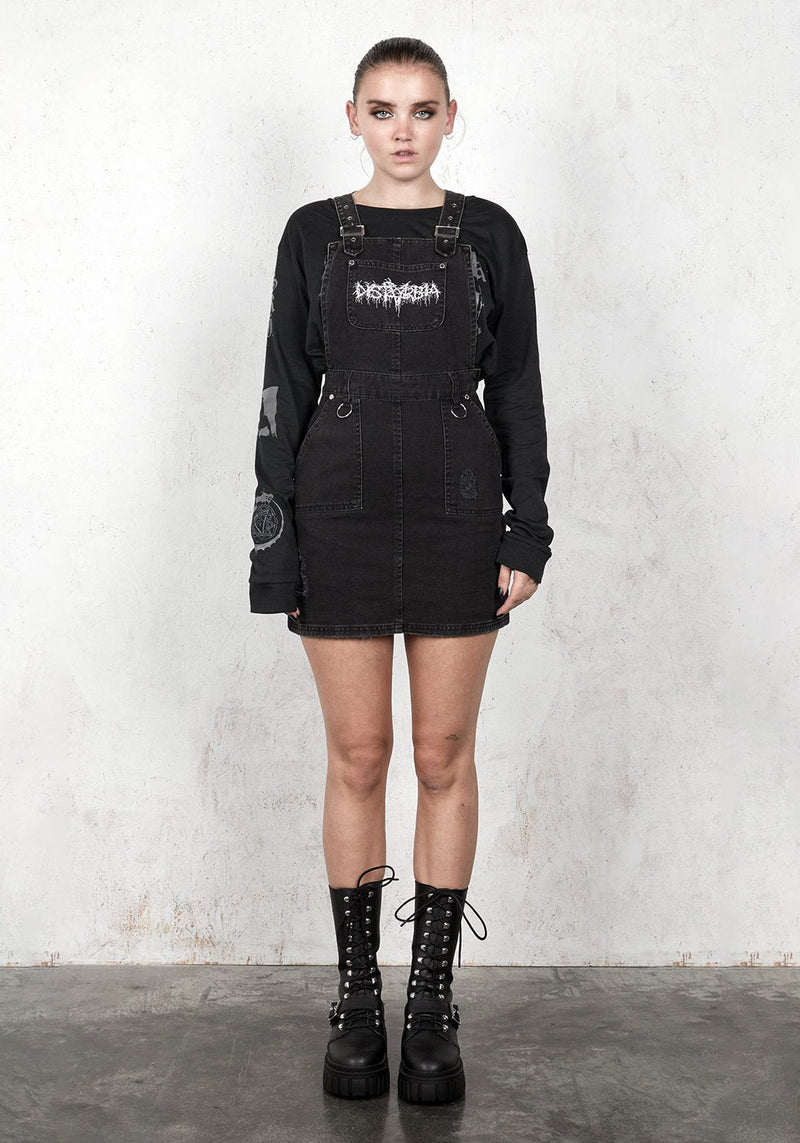 Damage Denim Pinny Kleid