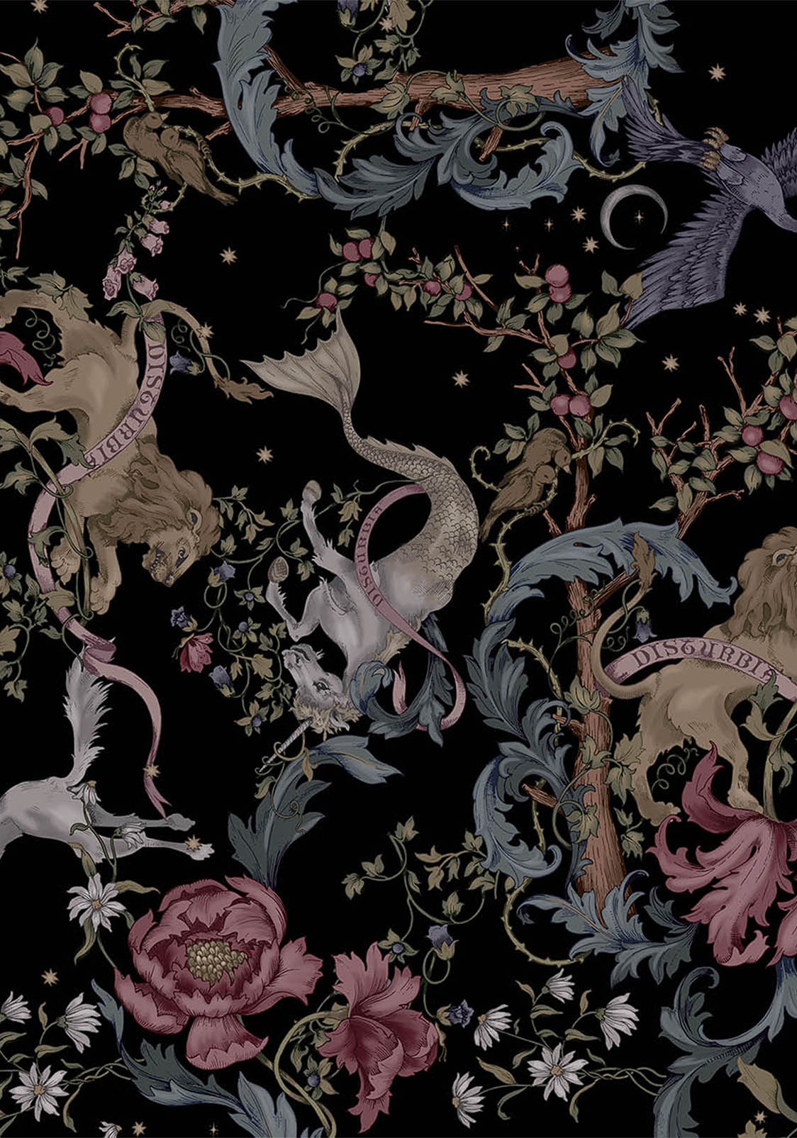 Merunicorn Enchanted Wald Druck Midi Hemd Kleid