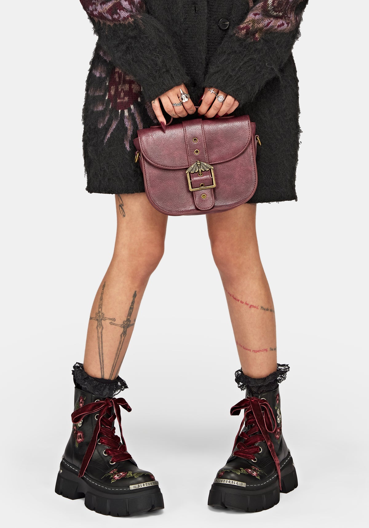 Drunella Embroidered Leather Boots US 8