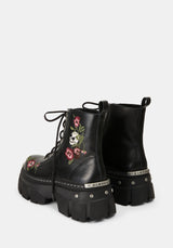 Drunella Embroidered Leather Boots US 8