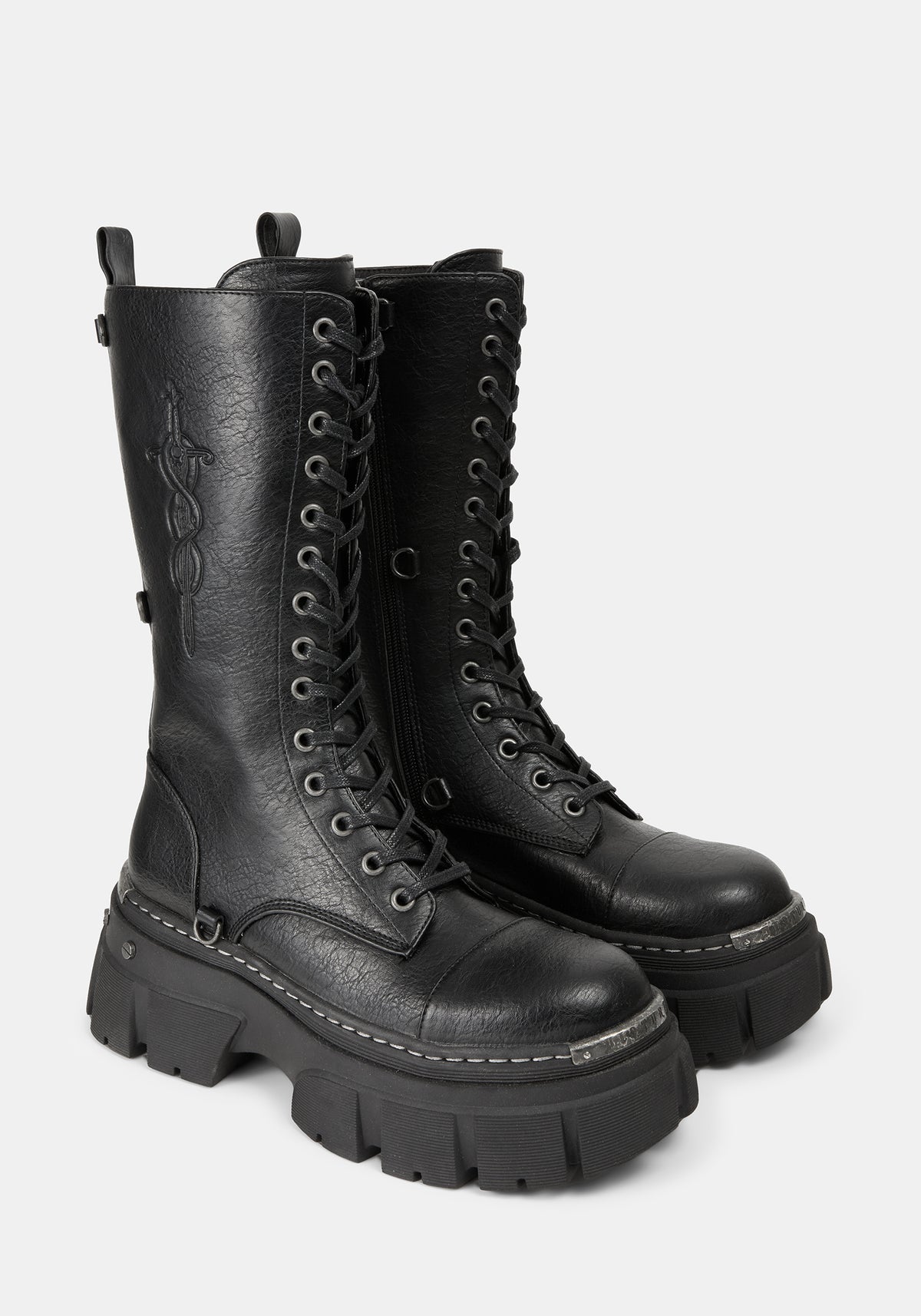 Morwyn Calf Lace Up Platform Boots EU 39