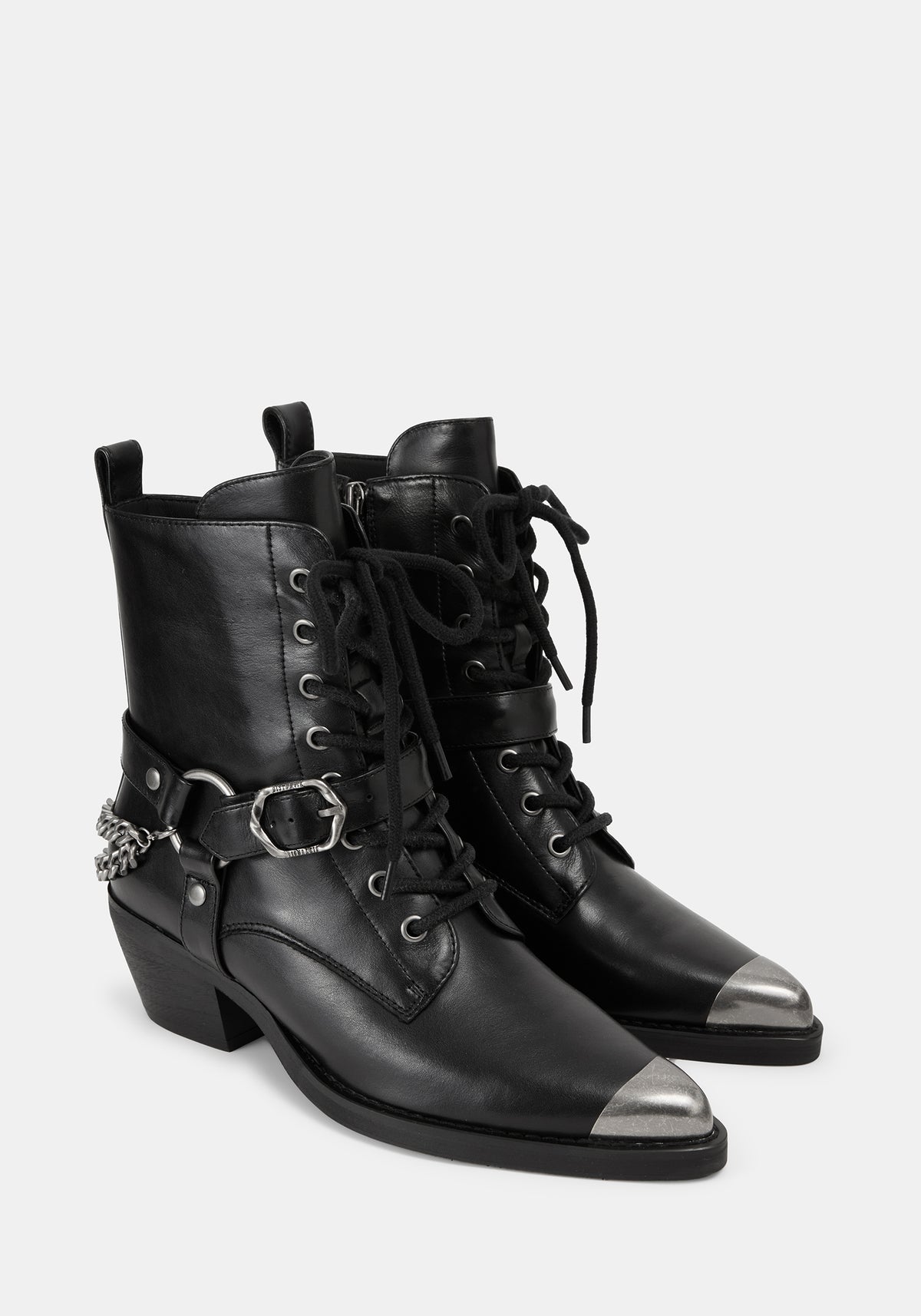 Wespair Leather Toe Cap Chain Boots EU 39