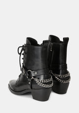 Wespair Leather Toe Cap Chain Boots EU 39