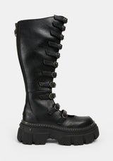 Velmora Tall Multi Buckle Platform Boots