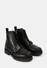 Esmelina Leather Rosamoth Buckle Boots
