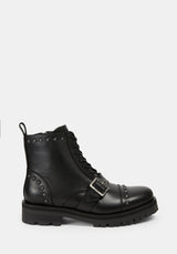 Esmelina Leather Rosamoth Buckle Boots