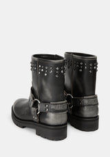 Devlin Leather Studded Biker Boot UK6