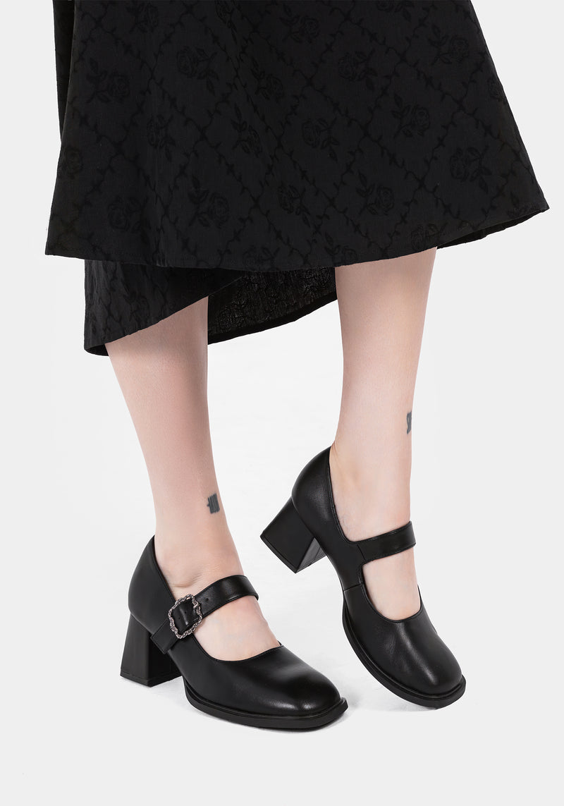 Hina Blumenmuster Schnalle Mary Jane Shoes
