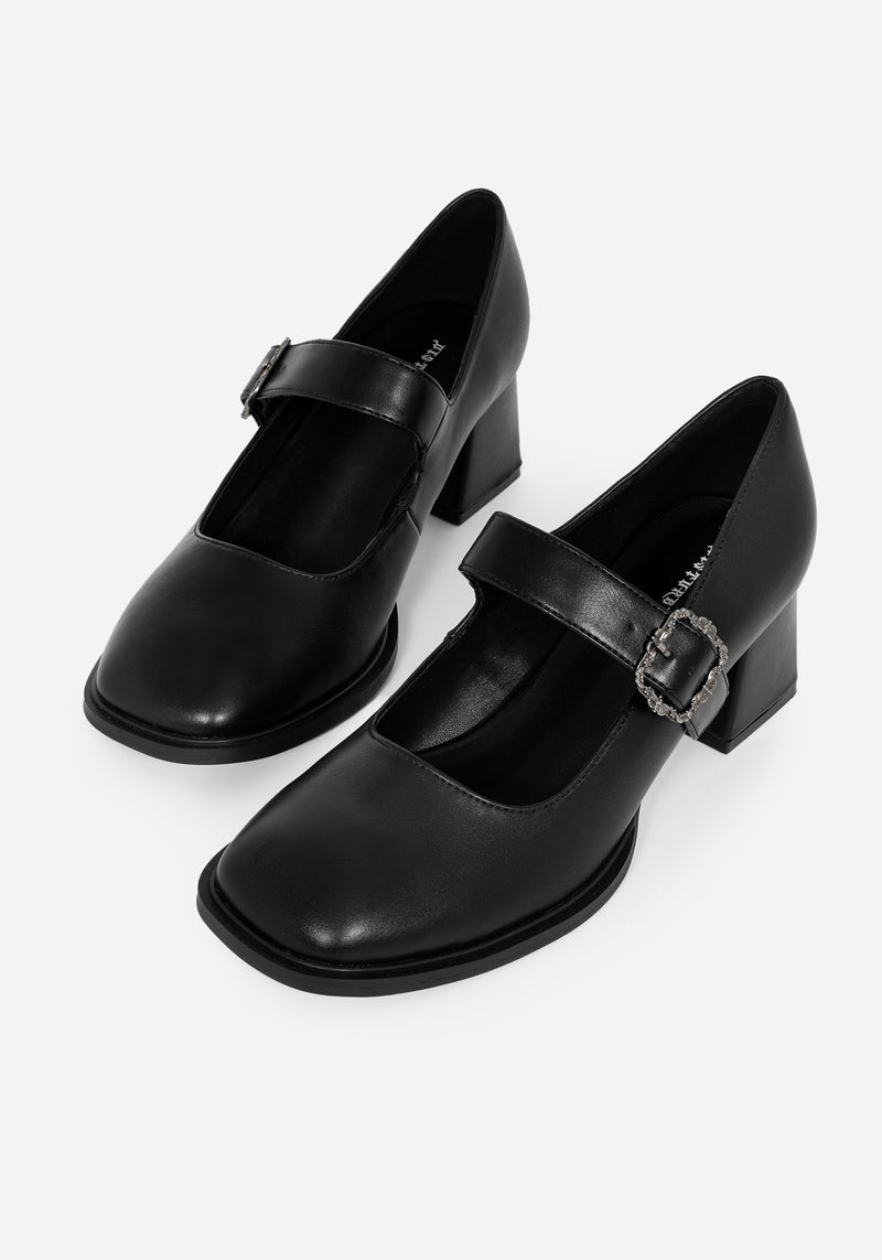 Hina Blumenmuster Schnalle Mary Jane Shoes