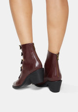 Bridget Buckled Boots - Burgundy