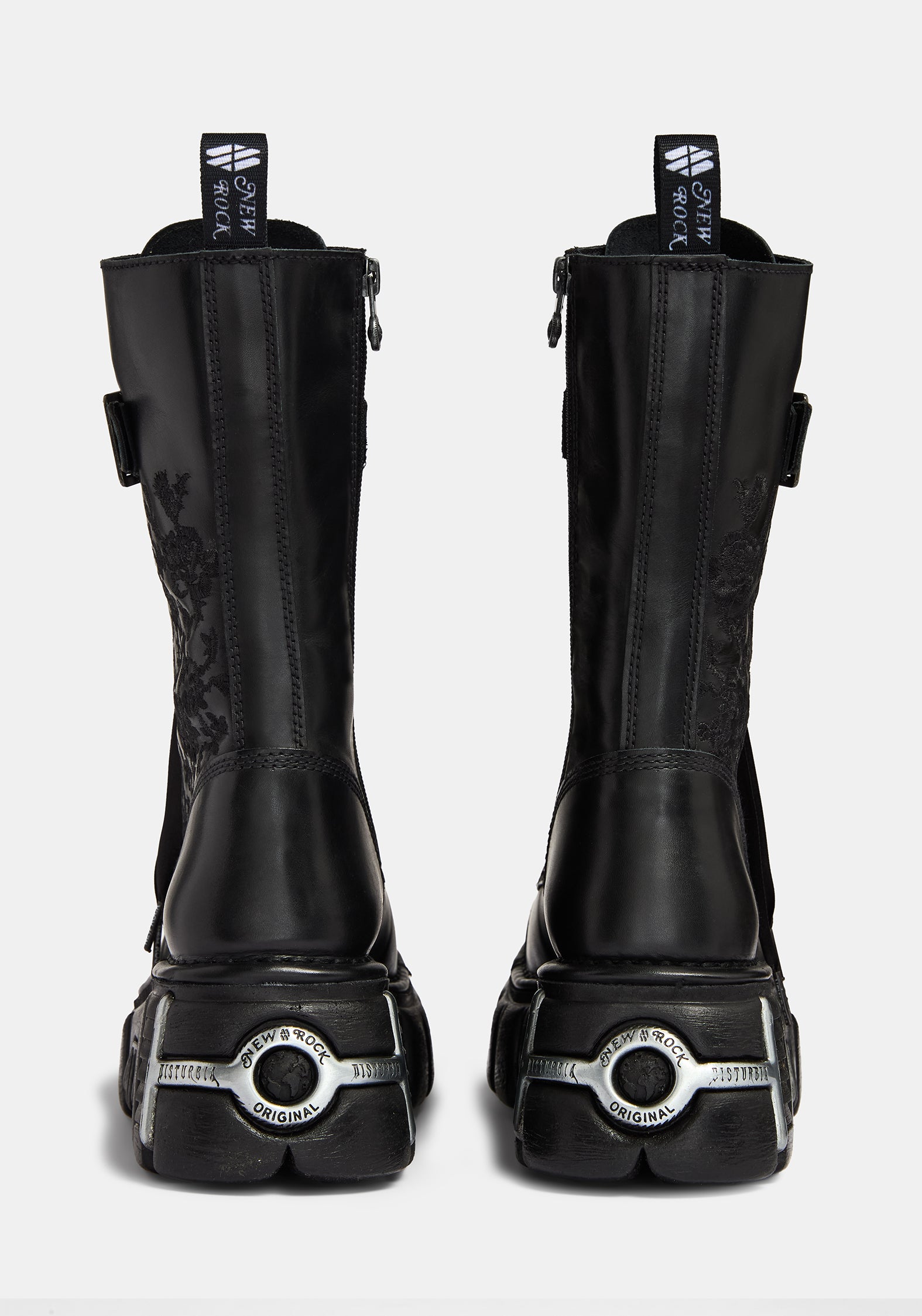 Disturbia x New Rock Rosamoth Bestickt Spitze Hoch Stiefel