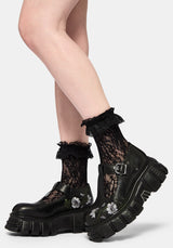 Disturbia x New Rock Bestickt Mary Janes