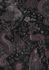 Haunt Medieval Druck Chiffon Maxi Kleid