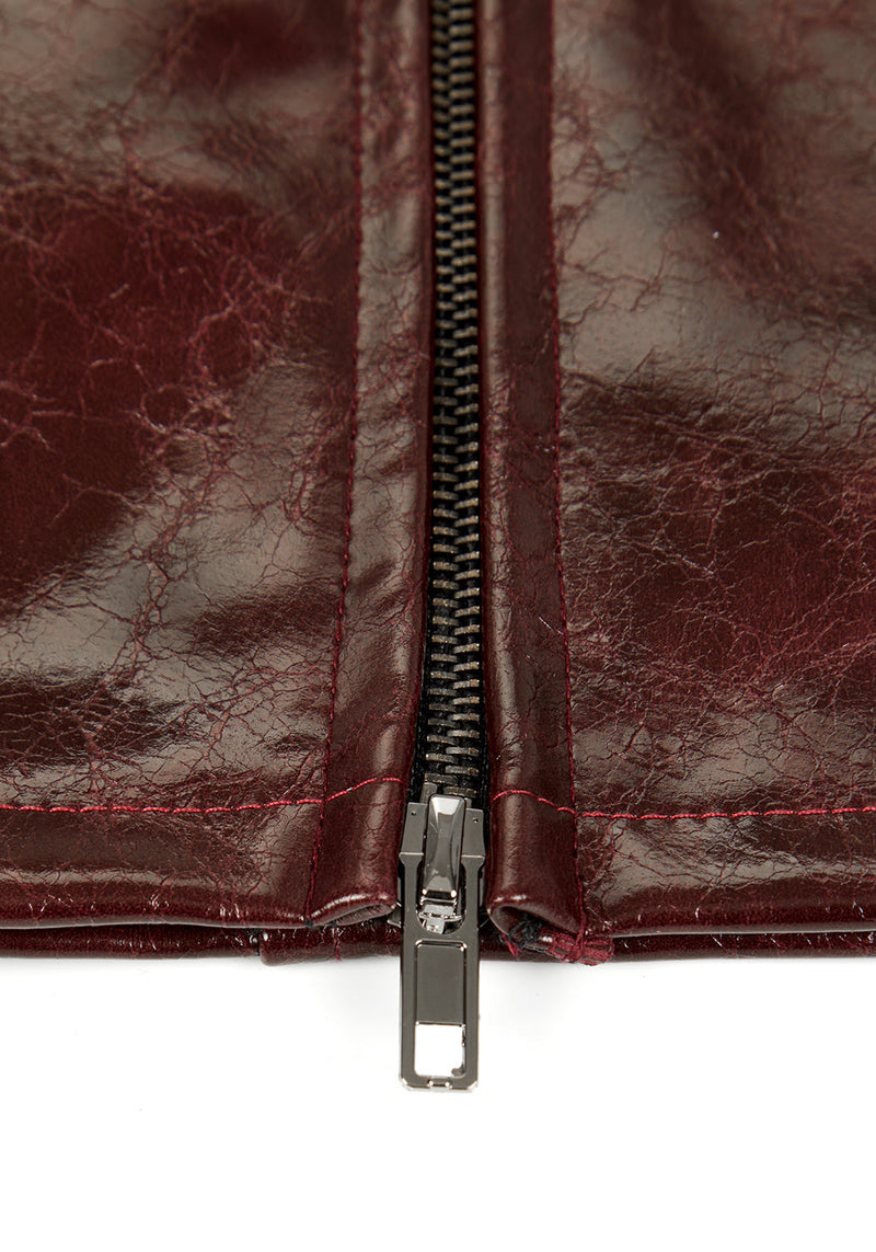 HELLRAISA Kunst- Leder A-LINE Rock VENOM Rot