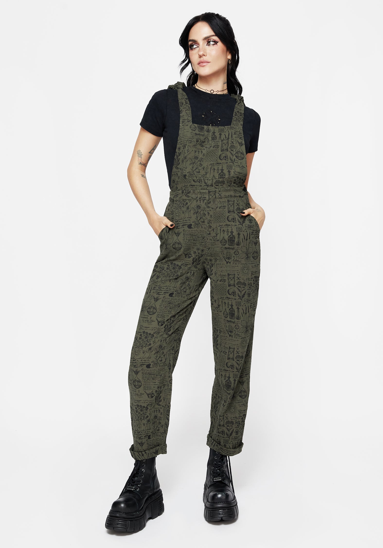 Taddea Baumwolle Locker Krawatte Detail Overall