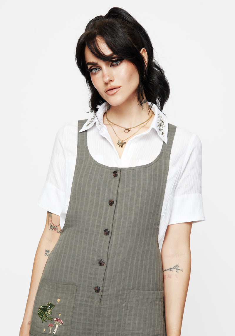 Koax Cotton Embroidered Cami Playsuit