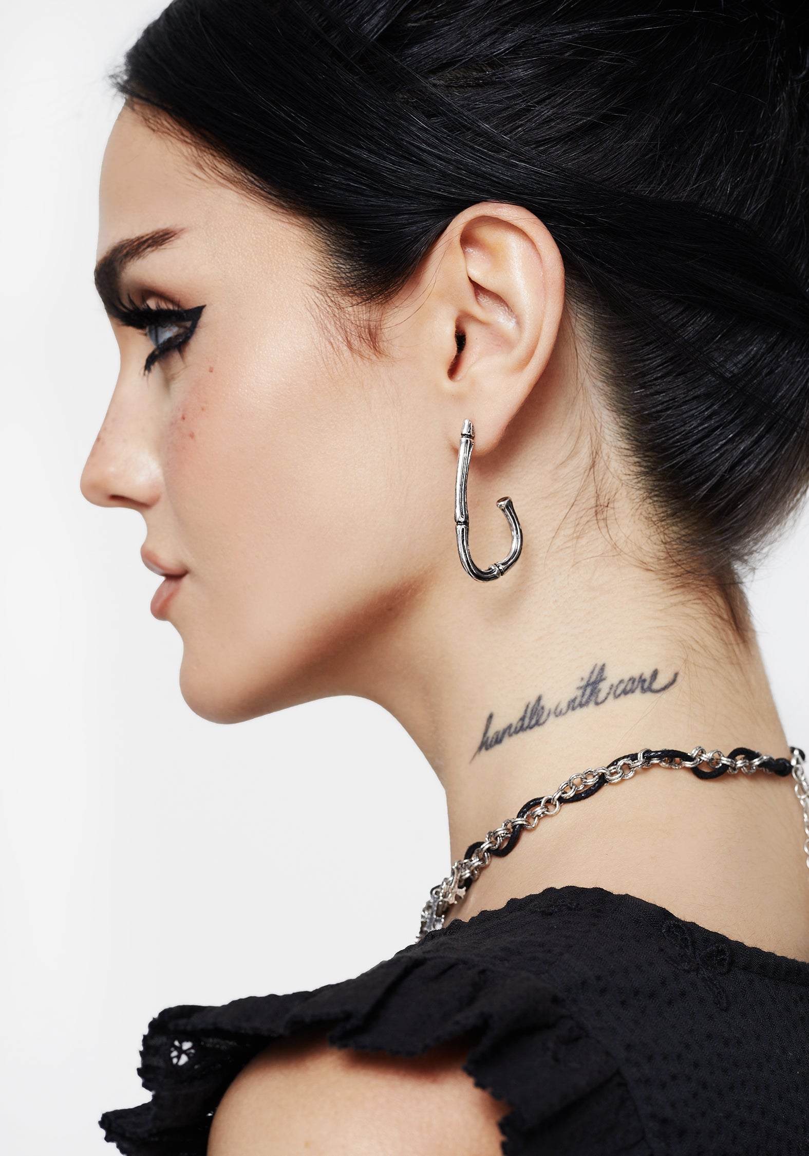 Bones Anhänger Kreolen Ohrringe