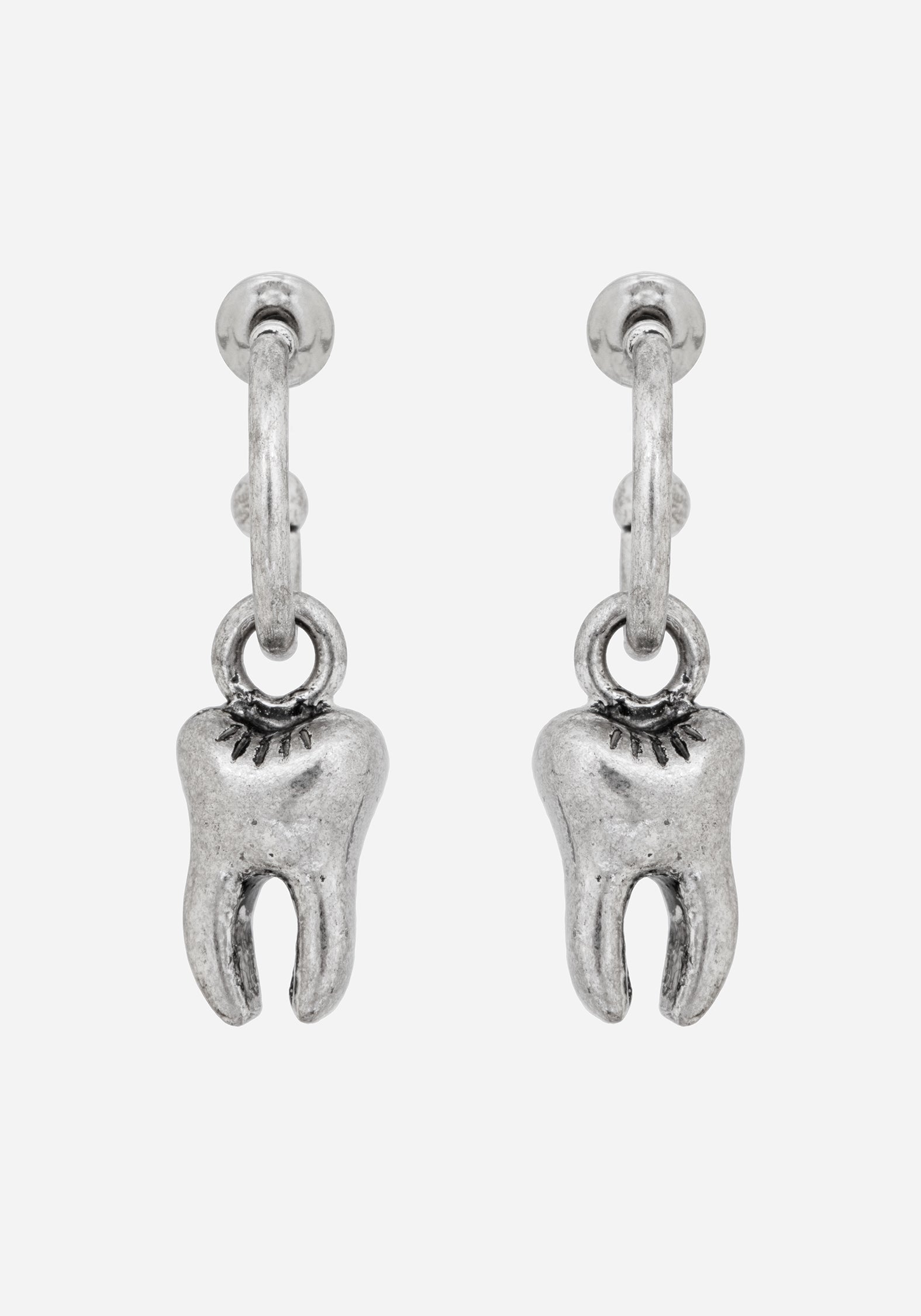 Tooth Anhänger Kreolen Ohrringe
