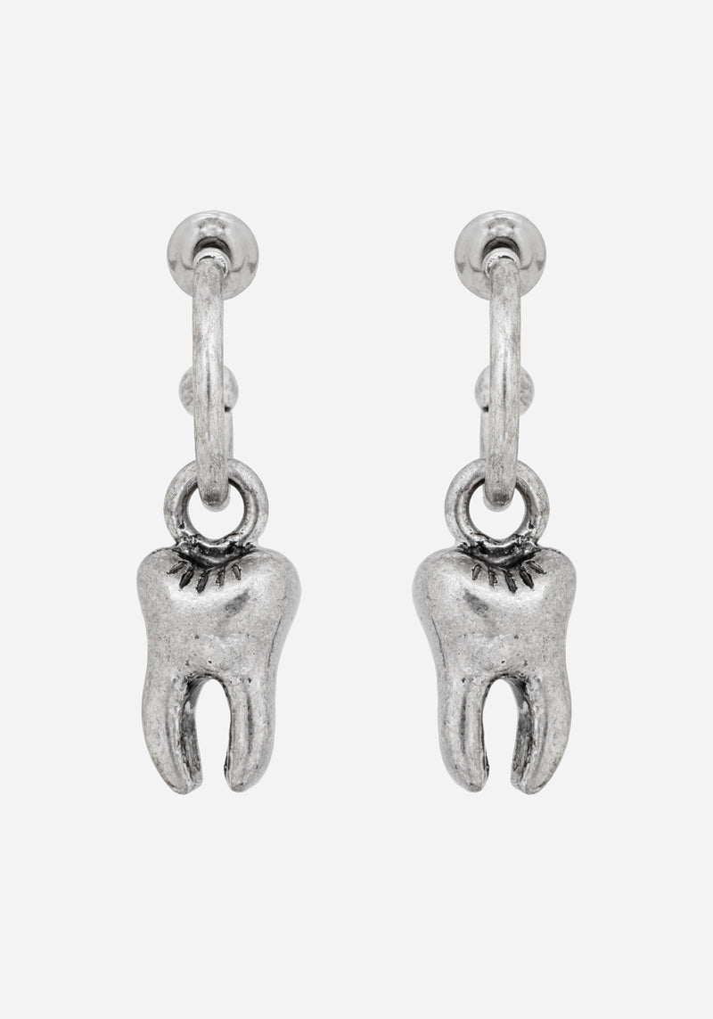 Tooth Anhänger Kreolen Ohrringe