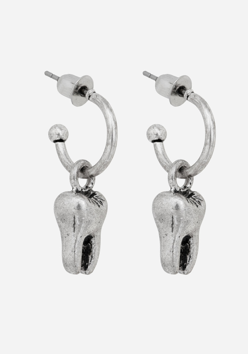 Tooth Anhänger Kreolen Ohrringe