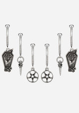 Arbor Coffin Charm Hoop Earrings Set
