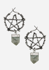 Lauma Pentagram Labradorite Hoop Earrings
