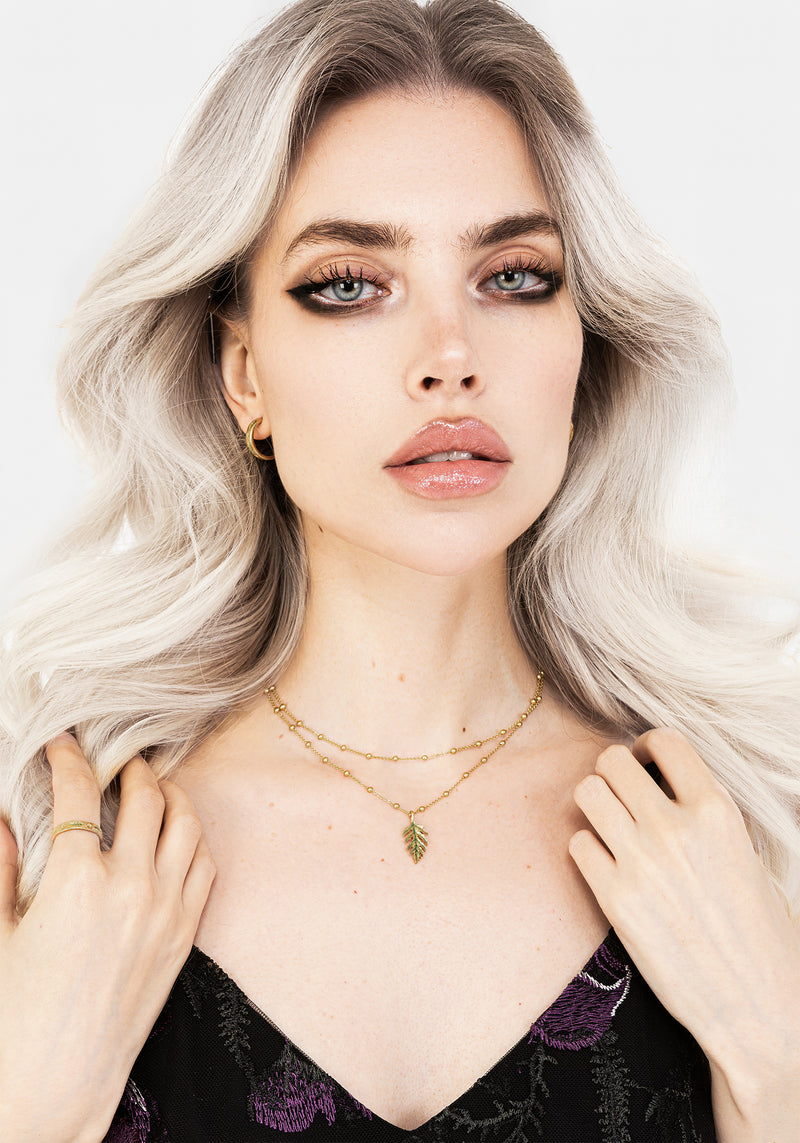 Alderwood Farn Doppelt Gelagert Halskette