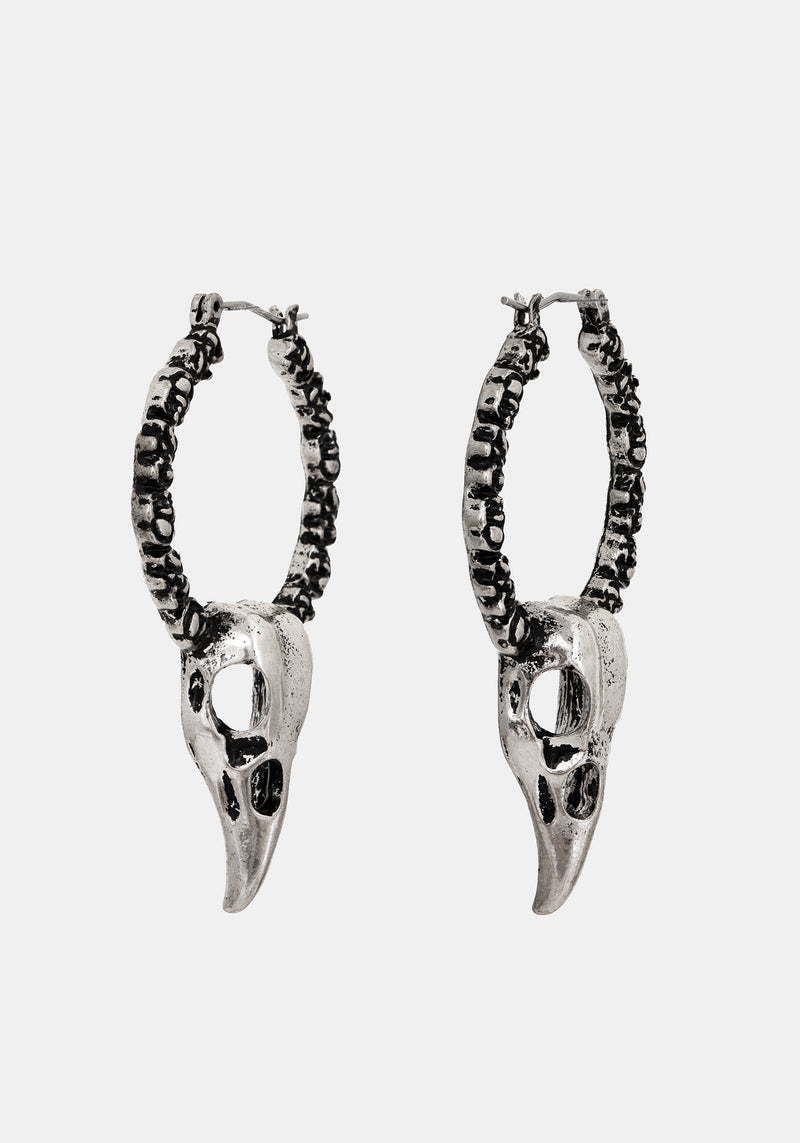 Corvus Bird Schädel Hoops