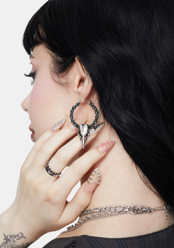 Corvus Bird Schädel Hoops