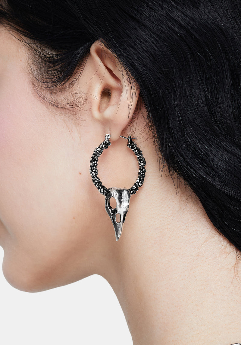 Corvus Bird Schädel Hoops