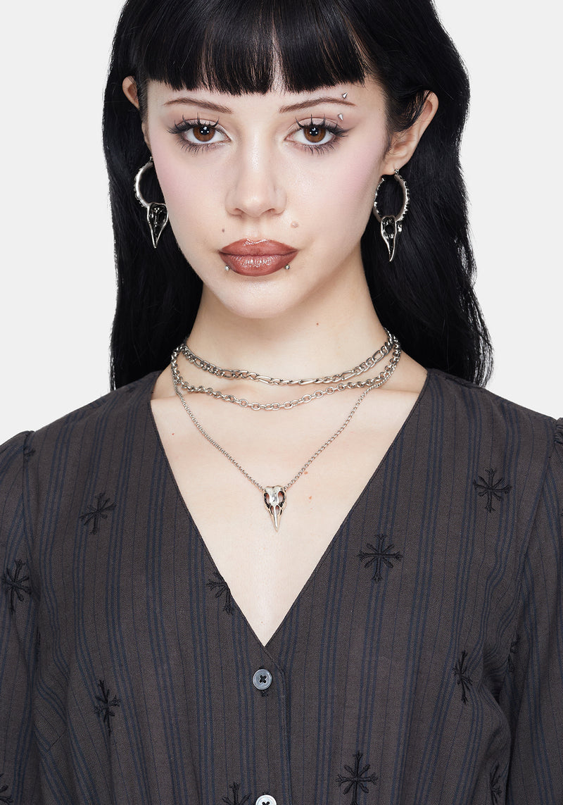 Corvus Bird Schädel Hoops