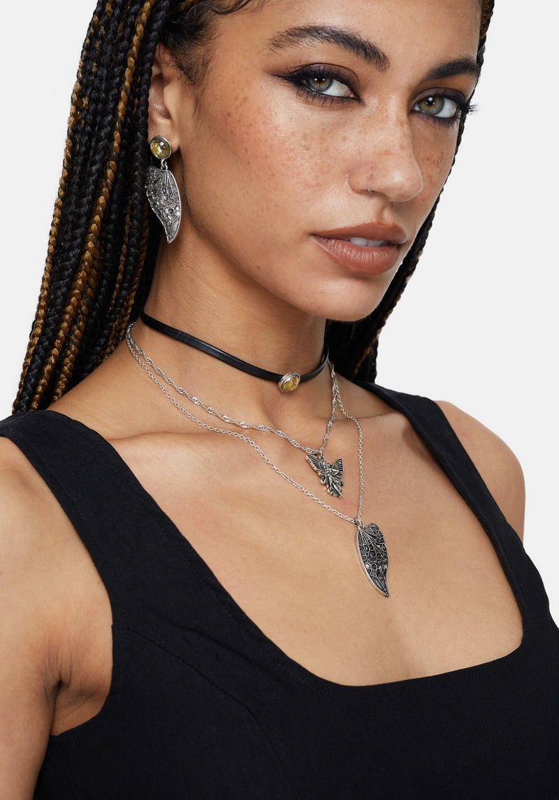 Sylvaine Fairy Trapped Flower Layered Necklace