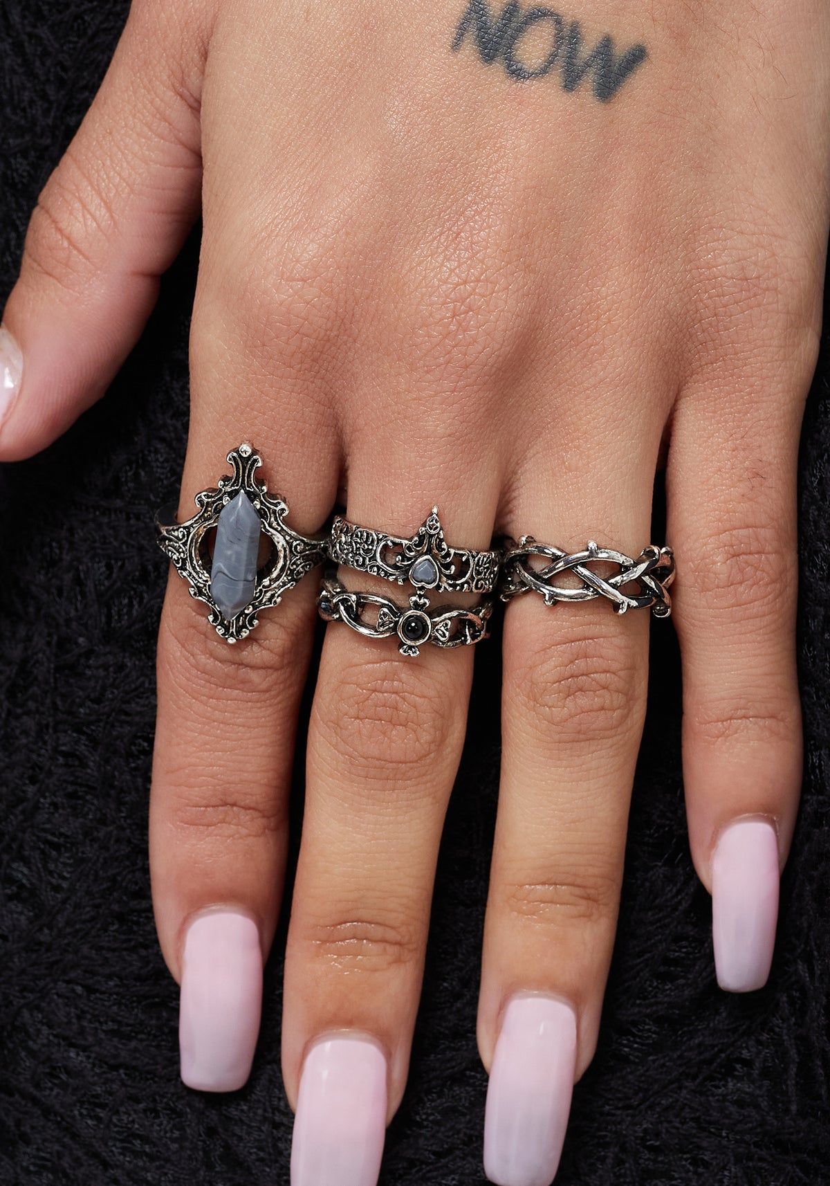 Gothique Verschiedenes Ring Set