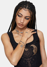 Abellona Moon Fern Layered Charm Bracelet