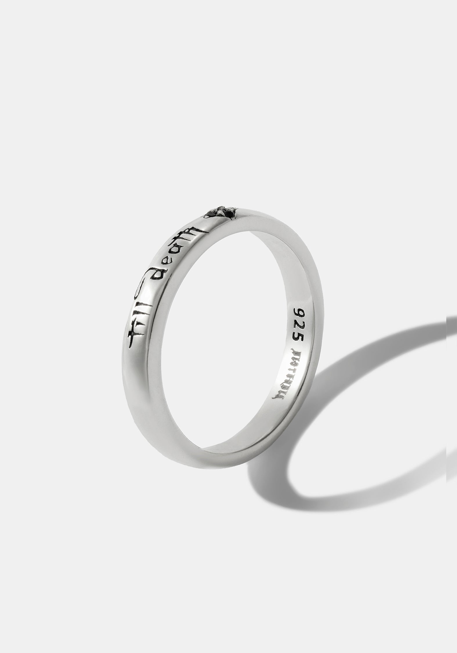 Till Tod Sterling Silber Band - 3mm