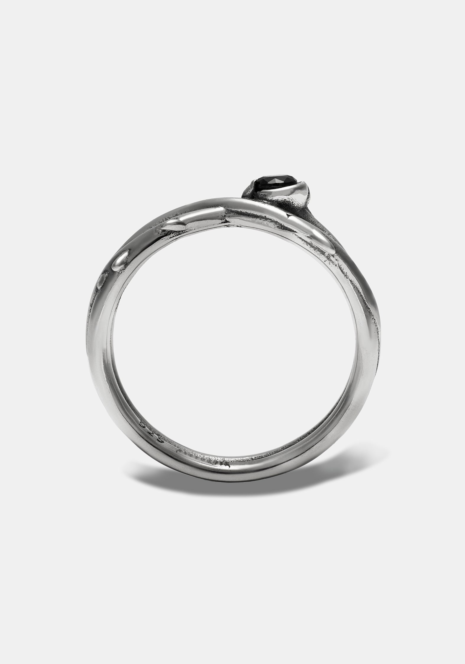 Rosethorn Sterling Silber Schwarz Spinel Band - 4.5mm