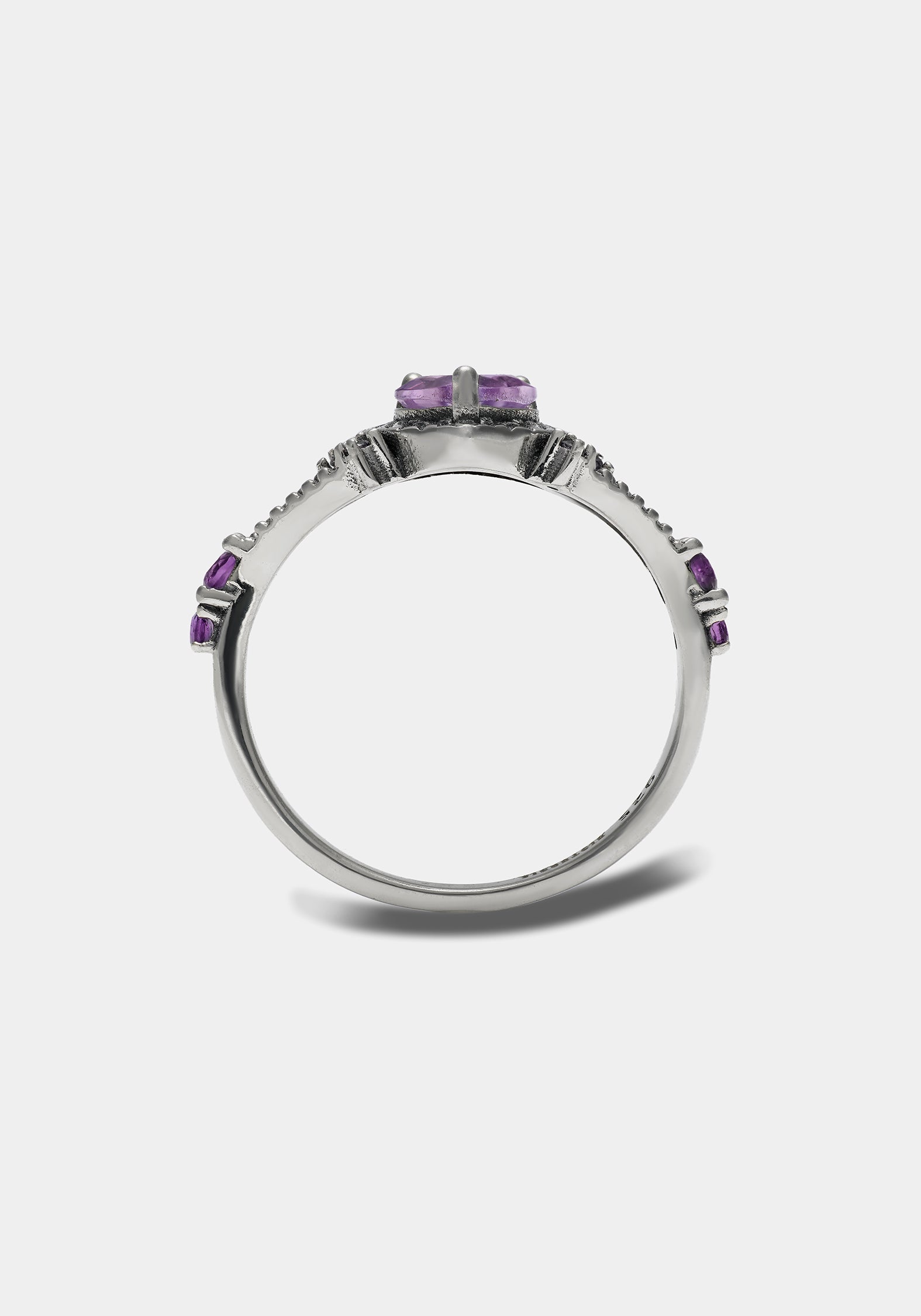 Devotion Sterling Silver Amethyst Heart Ring