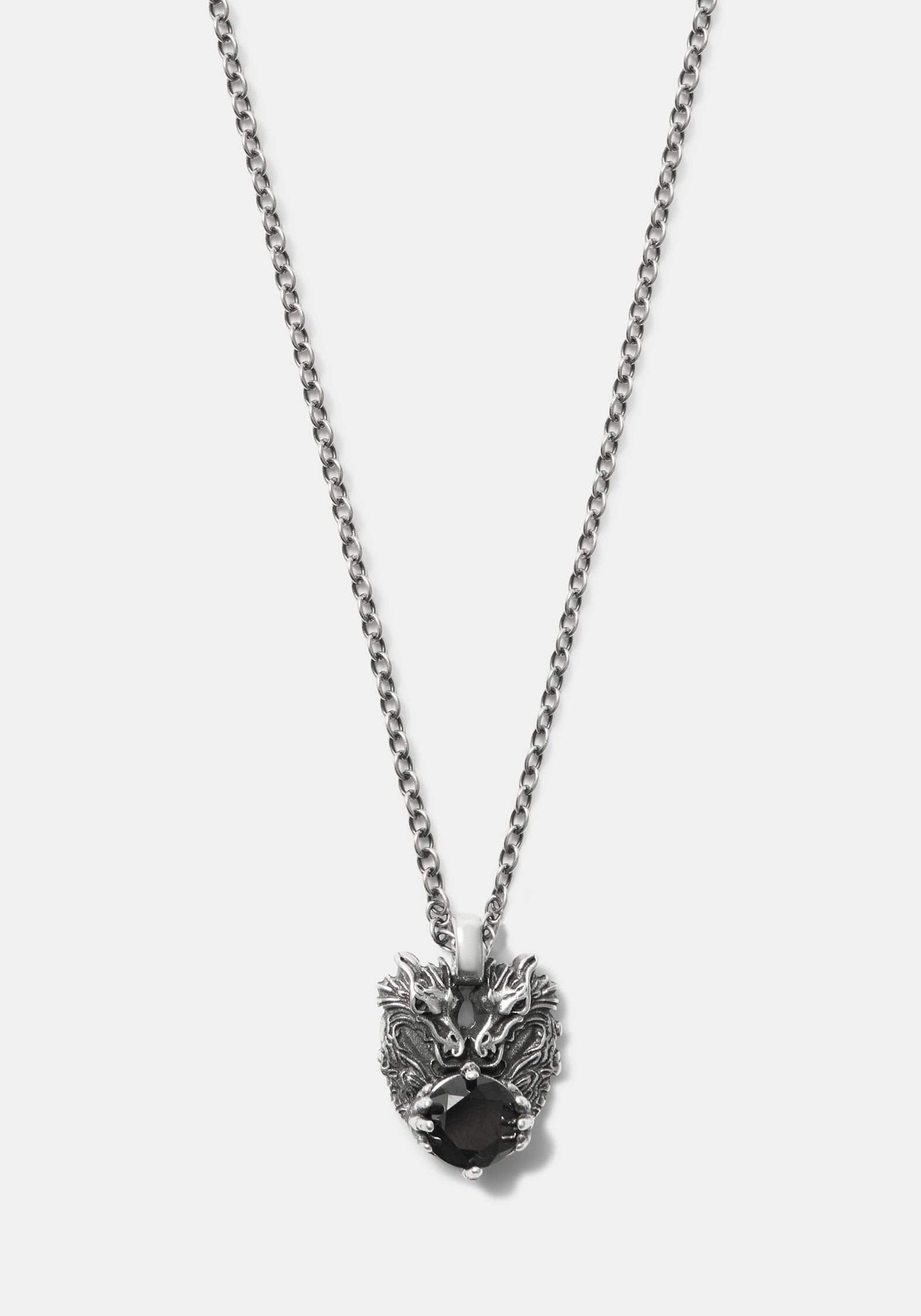 Querida Sterling Silber Schwarz Spinel Drache Anhänger