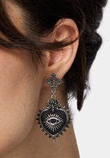 Amada Prickle Sacred Heart Drop Earrings